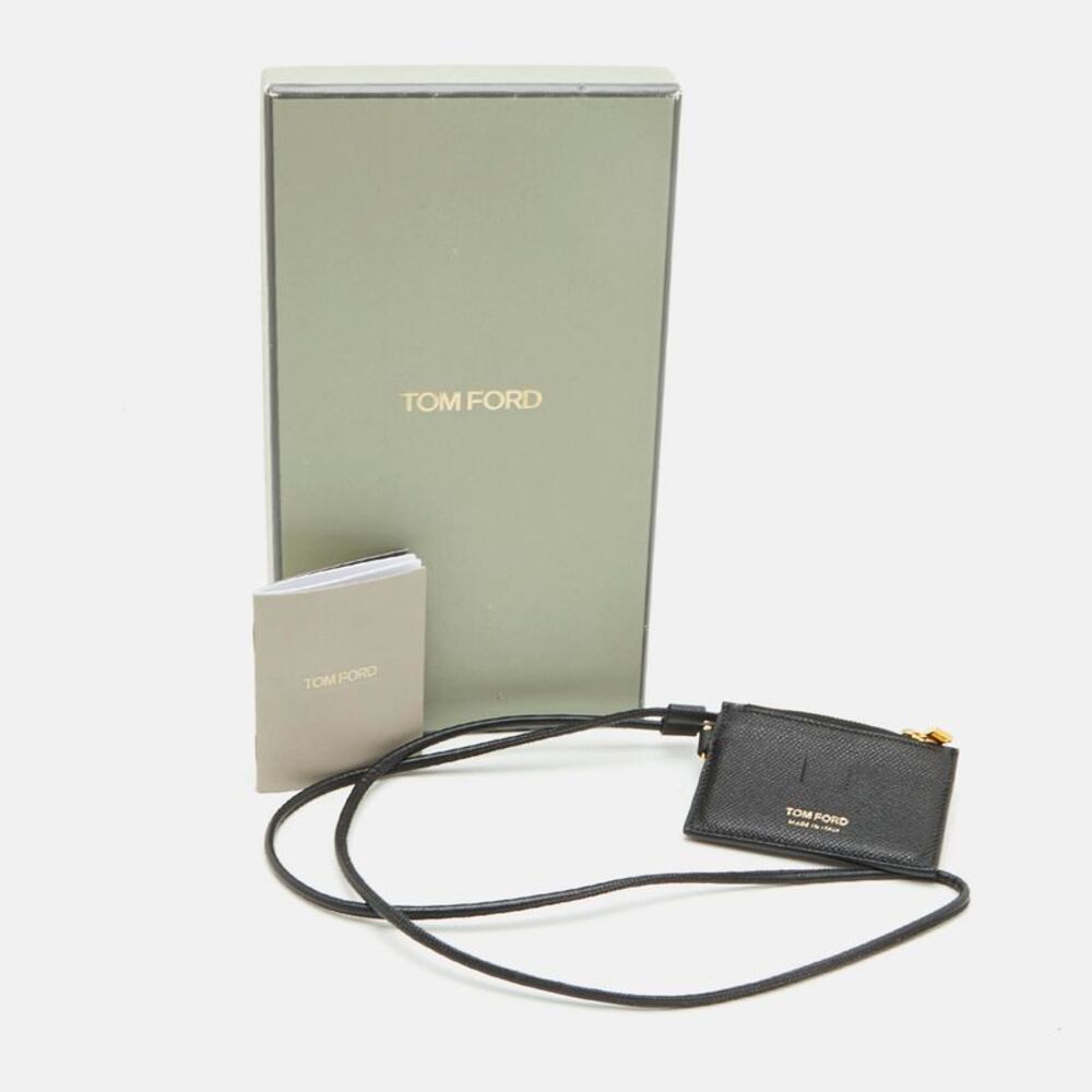 Tom Ford Black Leather Card Holder With Lanyard - Picture 7 of 7
